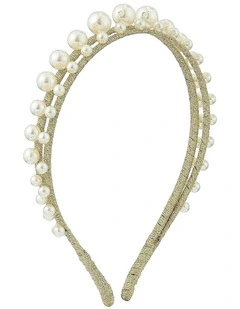 Diva Pearl Statement Headband - White