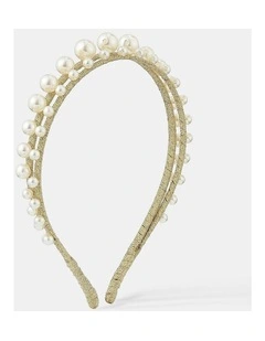 Diva Pearl Statement Headband - White