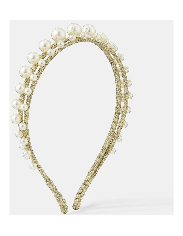 Diva Pearl Statement Headband - White image 1