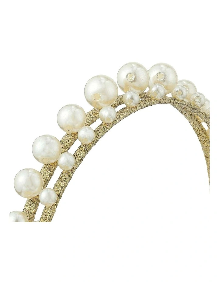 Diva Pearl Statement Headband - White image 3
