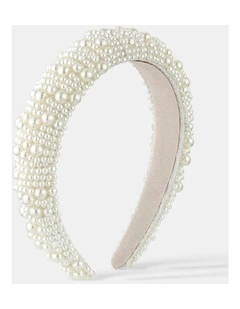 Pia Faux Pearl Statement Headband - White