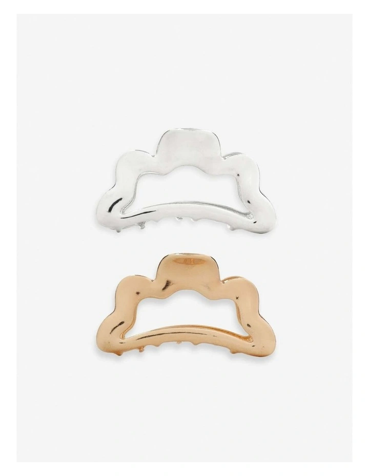 Liana Metal Hair Claw Clip - Silver image 2