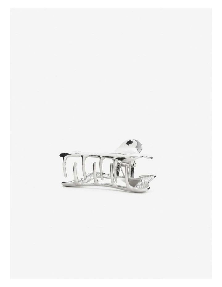 Liana Metal Hair Claw Clip - Silver image 4