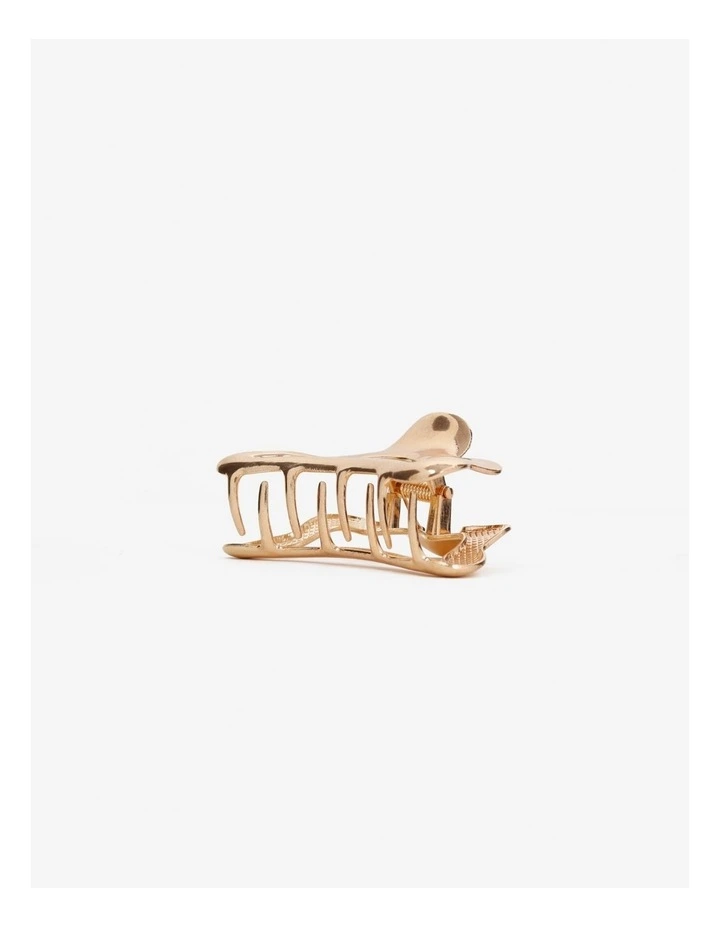 Liana Metal Hair Claw Clip - Gold image 3