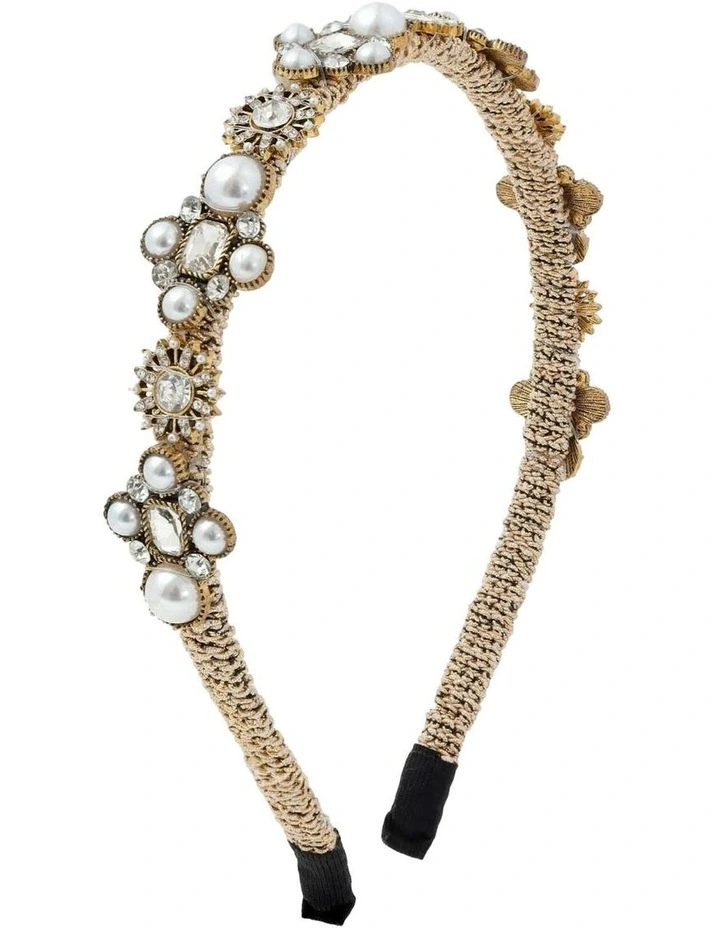 Florence Gem Embellishment Headband - Gold image 1