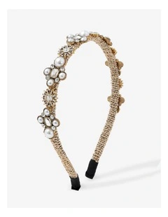 Florence Gem Embellishment Headband - Gold