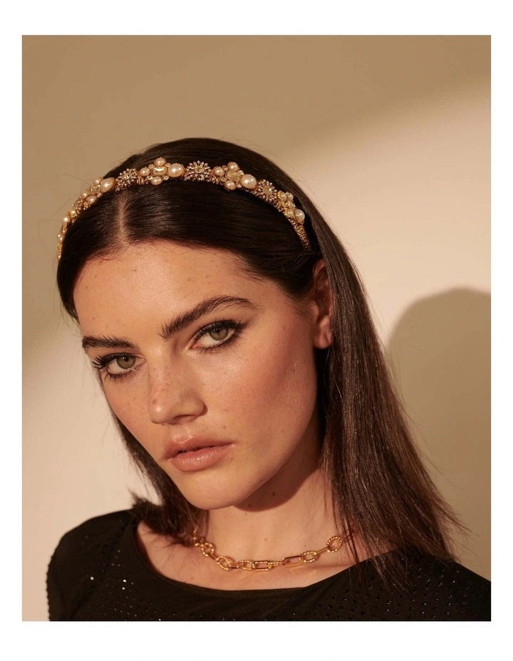 Florence Gem Embellishment Headband - Gold image 4