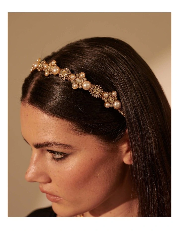 Florence Gem Embellishment Headband - Gold image 5
