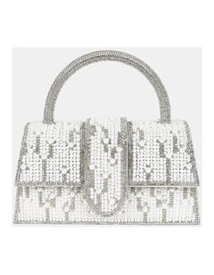 Lumire Pearl Top Handle Bag - White