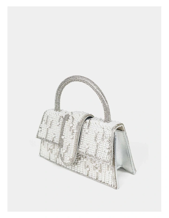 Lumire Pearl Top Handle Bag - White image 3