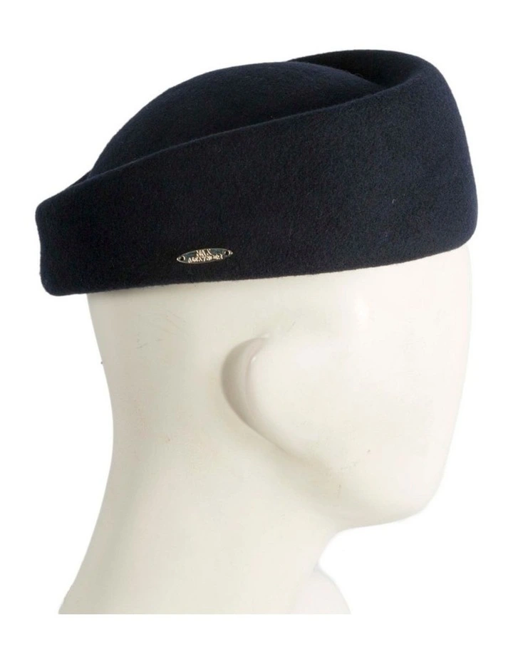 Classic Stewardess Felt Pillbox Hat J463N in Navy image 3