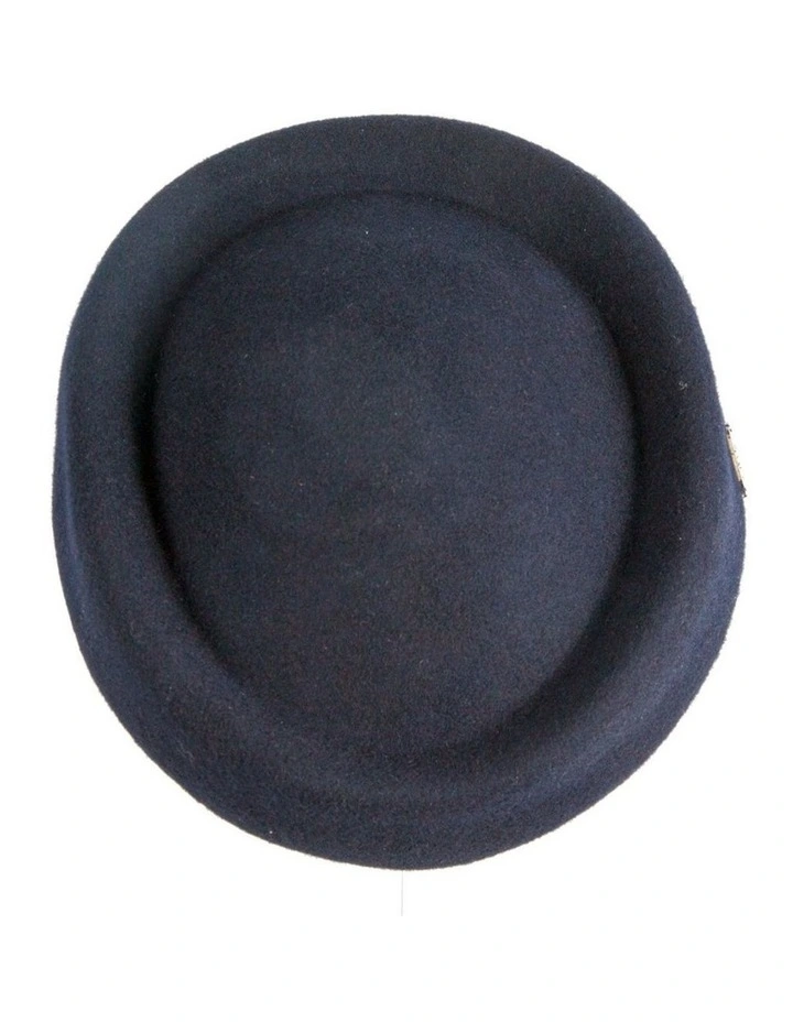 Classic Stewardess Felt Pillbox Hat J463N in Navy image 4