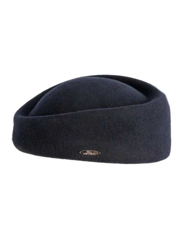 Classic Stewardess Felt Pillbox Hat J463N in Navy image 5