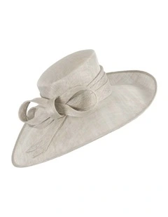 Wide Brim Sinamay Hat MA900S in Grey