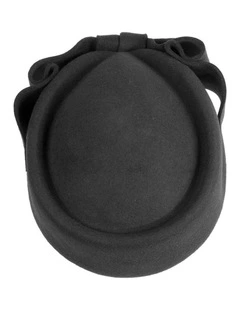 Classic Winter Racing Felt Pillbox Hat J460B in Black