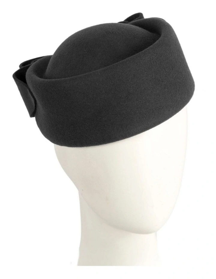 Max Alexander Black Felt Pillbox Hat - Classic Winter Racing J460B image 2