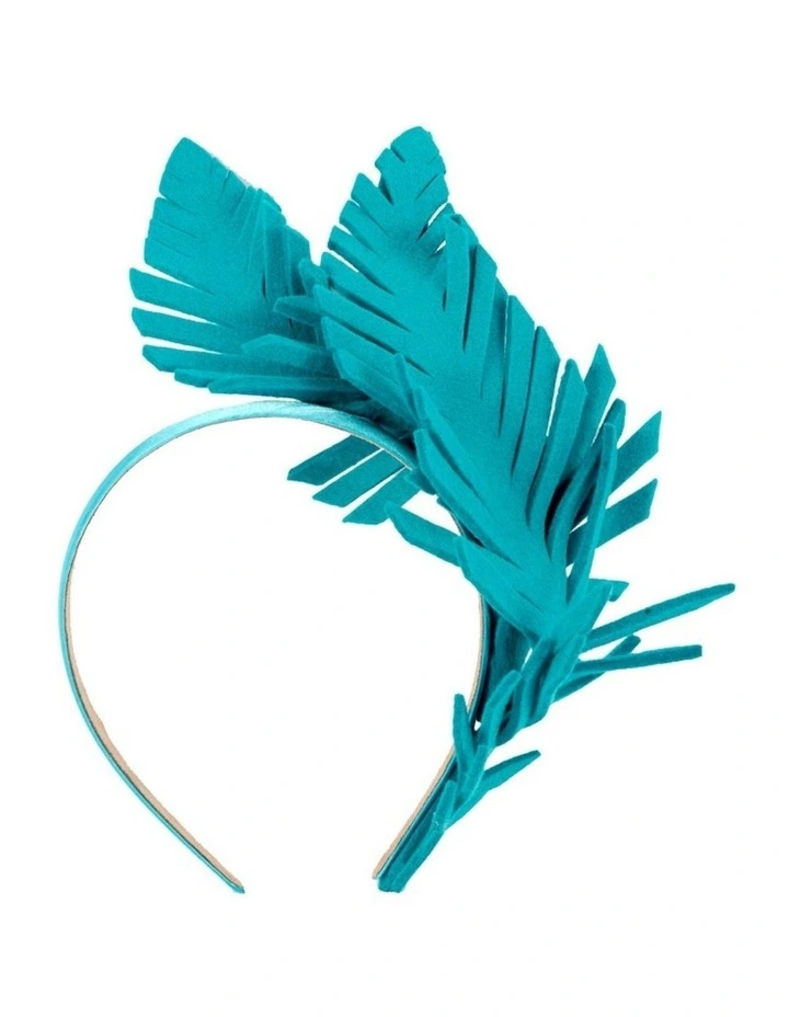 Max Alexander navy and blue wool felt leaf racing fascinator J406BL image 2