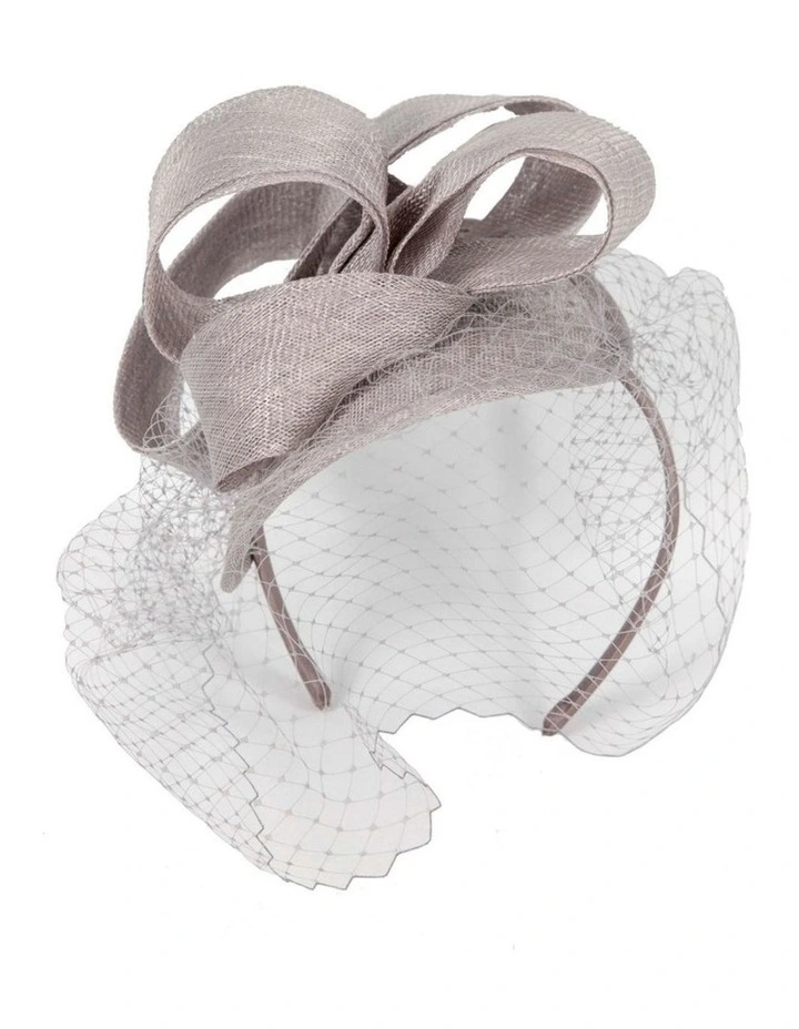 Max Alexander MA888S silver fascinator with face veil image 2