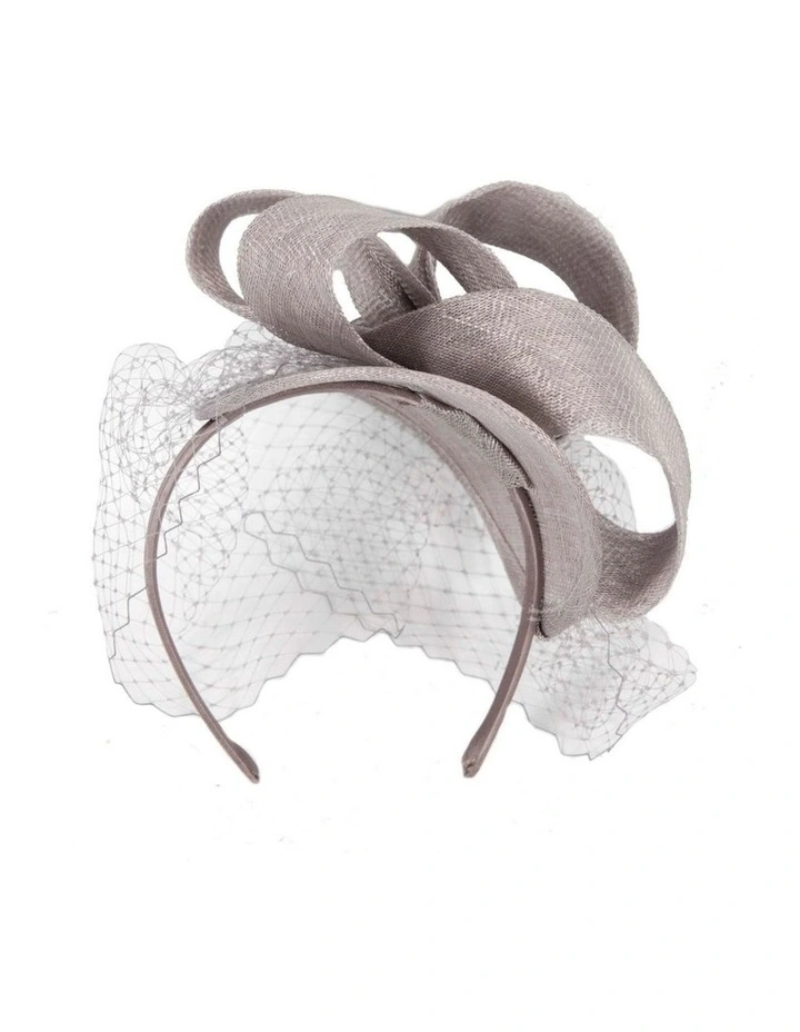 Max Alexander MA888S silver fascinator with face veil image 4