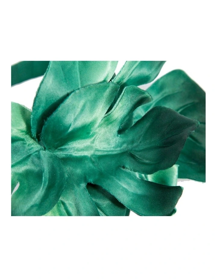 Max Alexander green monstera leaves fascinator MA879G image 3