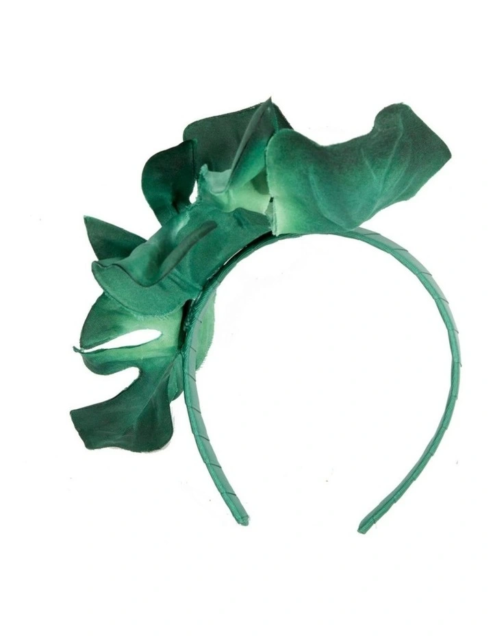 Max Alexander green monstera leaves fascinator MA879G image 4