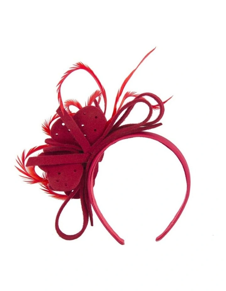 Max Alexander red felt flower winter fascinator J361R image 4