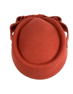 Felt Pillbox Hat J460RU in Orange