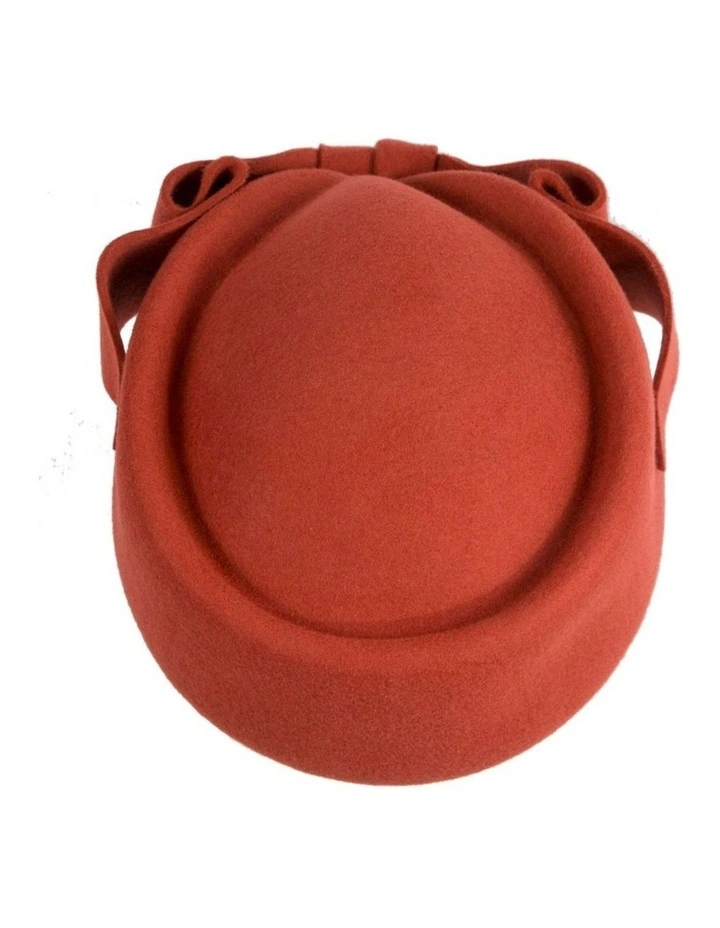 Felt Pillbox Hat J460RU in Orange image 1