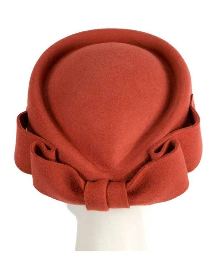 Felt Pillbox Hat J460RU in Orange image 2