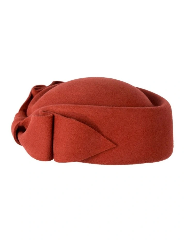 Felt Pillbox Hat J460RU in Orange image 4