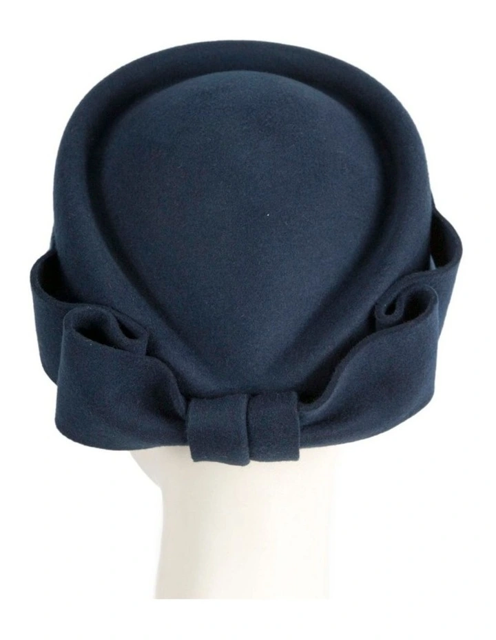 Max Alexander Navy Felt Pillbox Hat - Classic Winter Racing Style J460N image 1