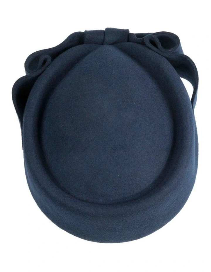 Max Alexander Navy Felt Pillbox Hat - Classic Winter Racing Style J460N image 3
