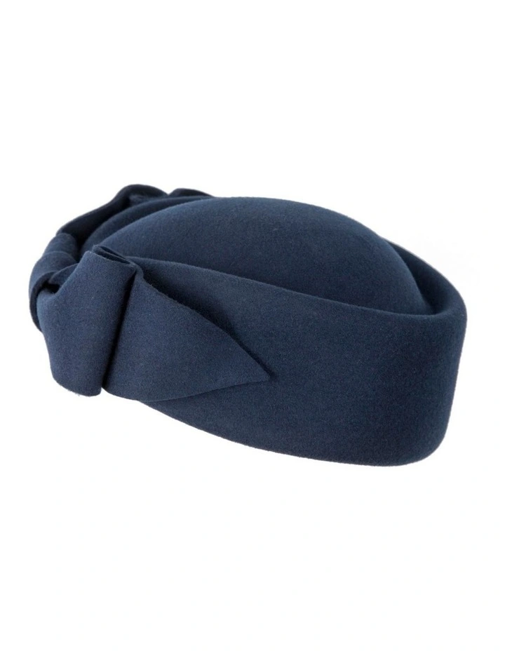 Max Alexander Navy Felt Pillbox Hat - Classic Winter Racing Style J460N image 4