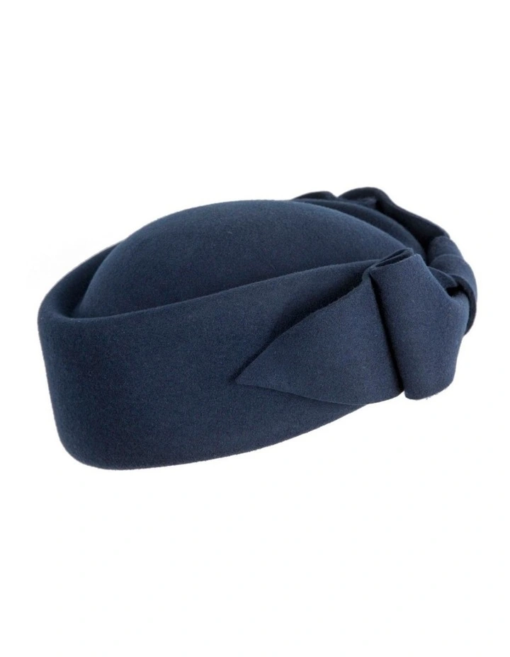 Max Alexander Navy Felt Pillbox Hat - Classic Winter Racing Style J460N image 5