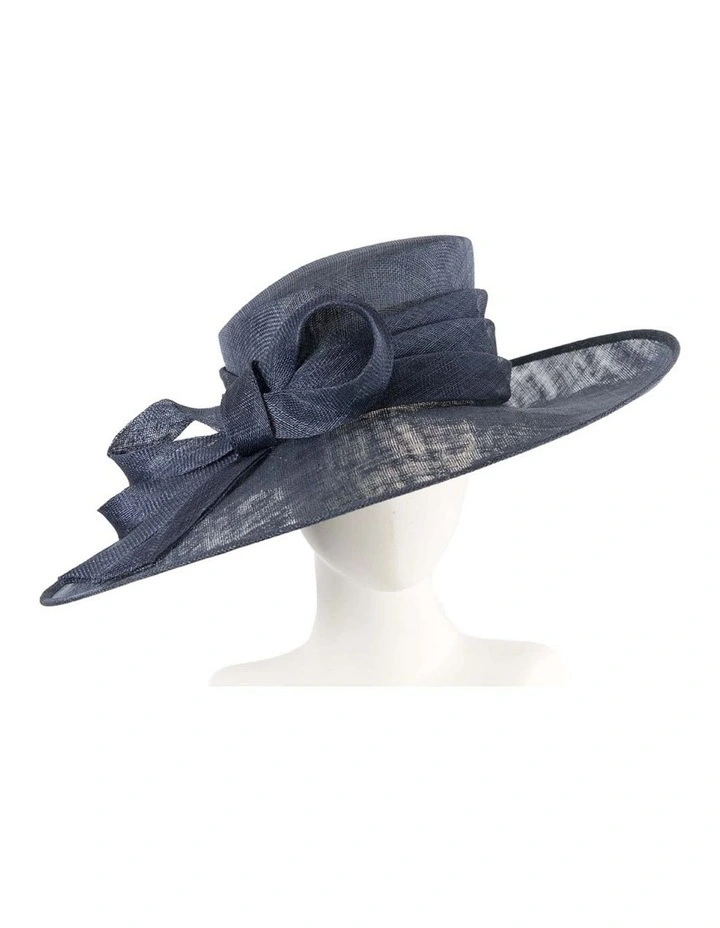 Max Alexander wide brim navy sinamay ladies fashion hat MA900N image 1