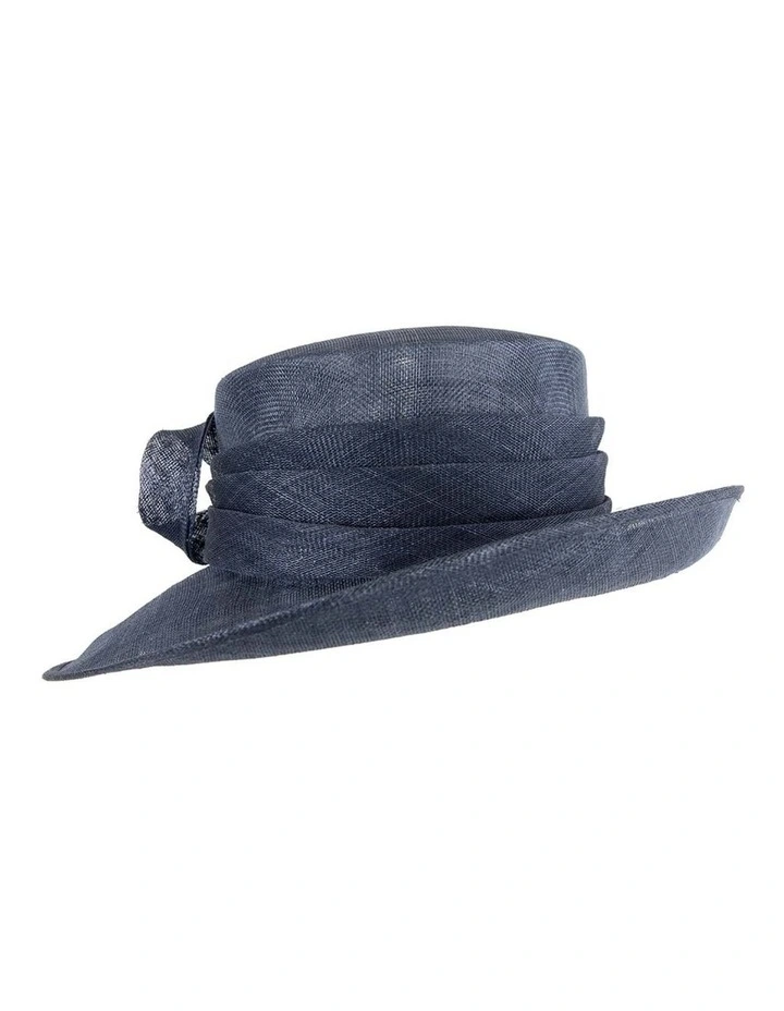 Max Alexander wide brim navy sinamay ladies fashion hat MA900N image 3