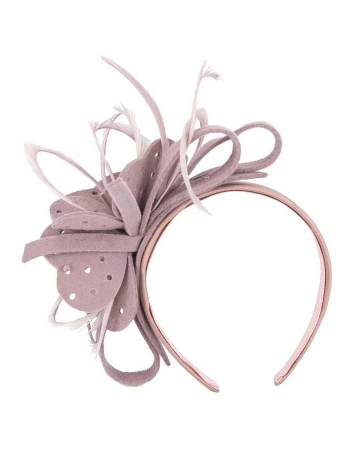 Max Alexander dusty pink felt flower winter fascinator J361DP image 4