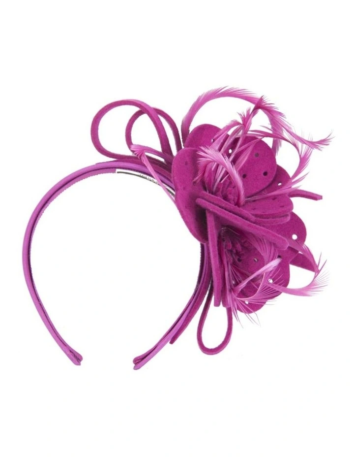 Max Alexander fuchsia felt flower racing fascinator J361F image 2