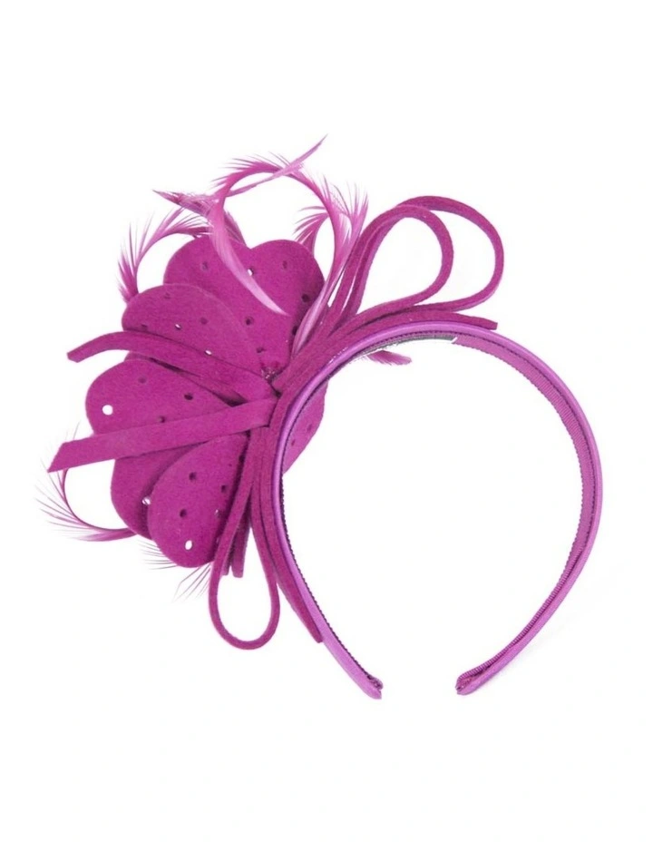 Max Alexander fuchsia felt flower racing fascinator J361F image 4