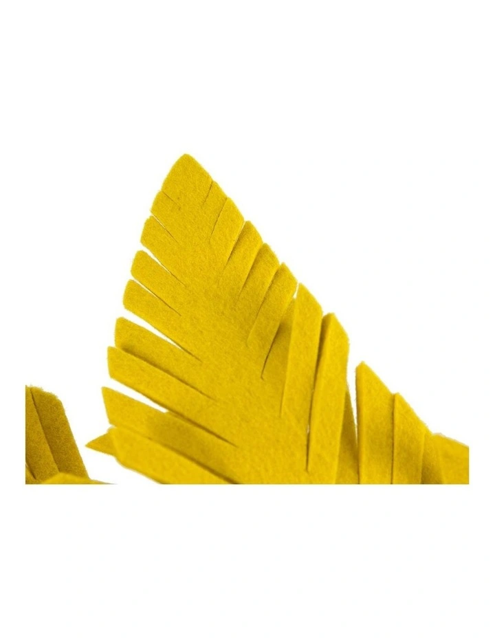 Max Alexander yellow felt leaf winter racing fascinator J406Y image 3