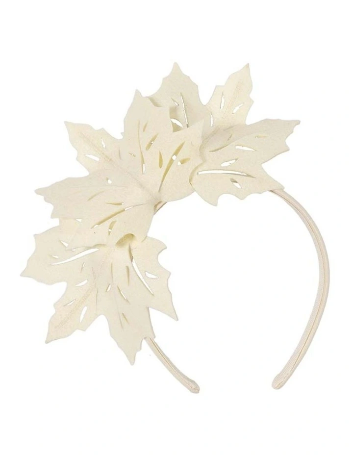 Max Alexander cream laser-cut maple leaf fascinator on headband MA757C image 2