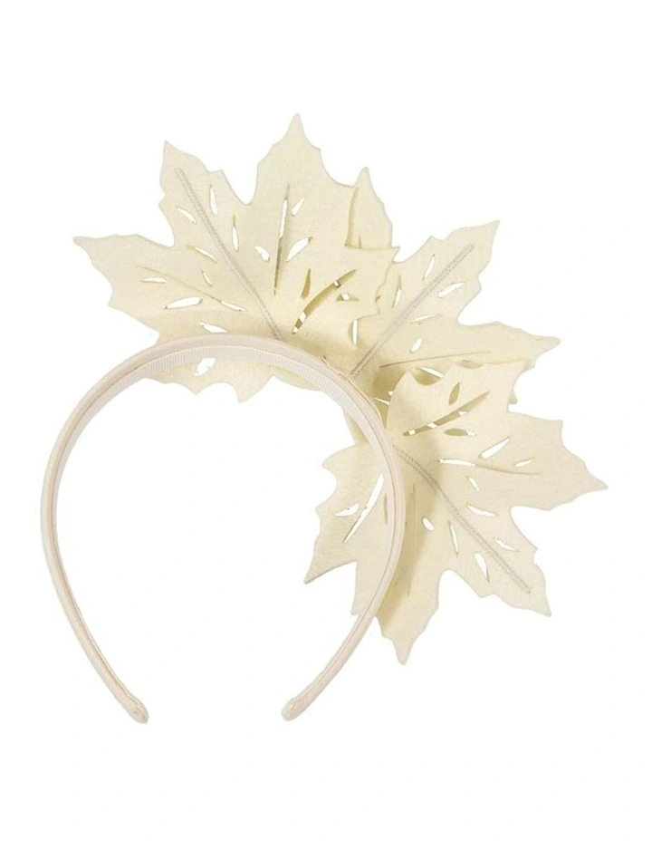 Max Alexander cream laser-cut maple leaf fascinator on headband MA757C image 4