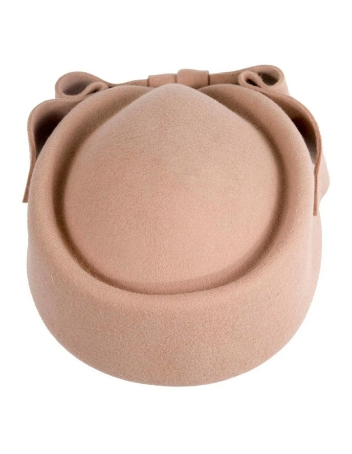 Max Alexander Beige Felt Pillbox Hat - Classic Winter Racing Style J460BE image 3