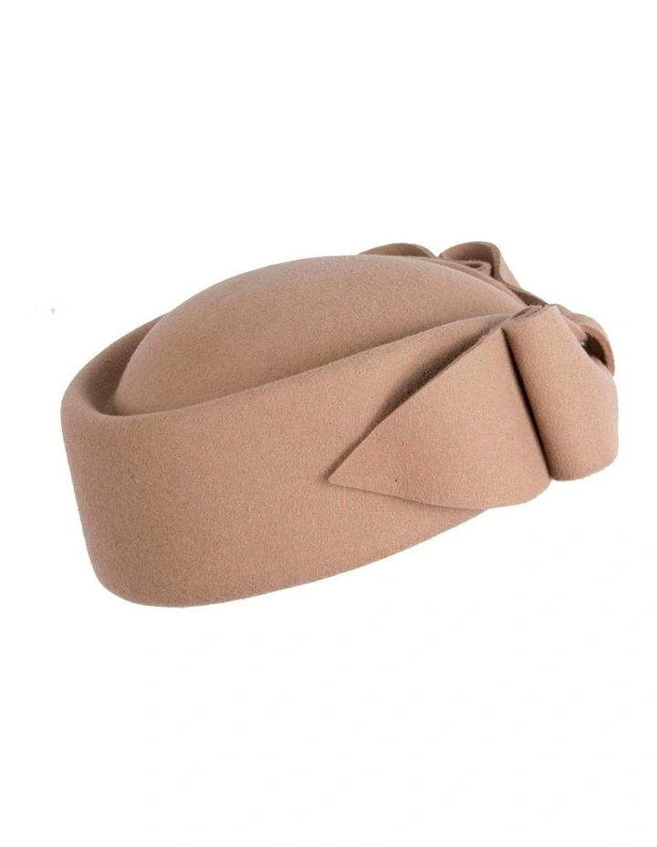 Max Alexander Beige Felt Pillbox Hat - Classic Winter Racing Style J460BE image 5