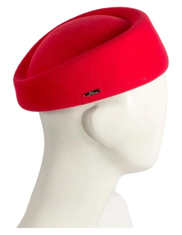 Max Alexander Classic Stewardess Red Felt Pillbox Hat J463R image 2
