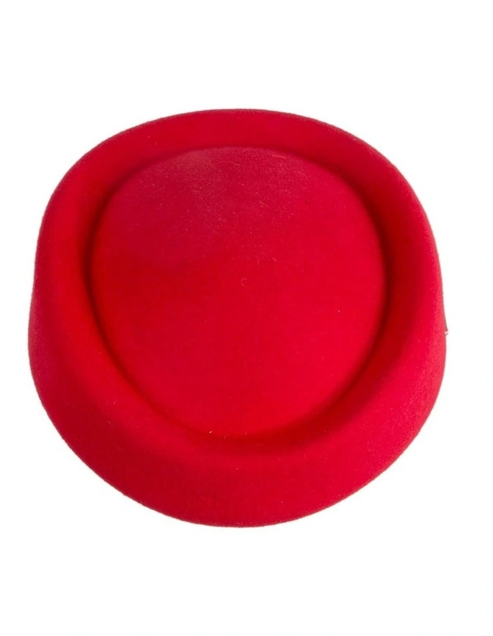 Max Alexander Classic Stewardess Red Felt Pillbox Hat J463R image 4