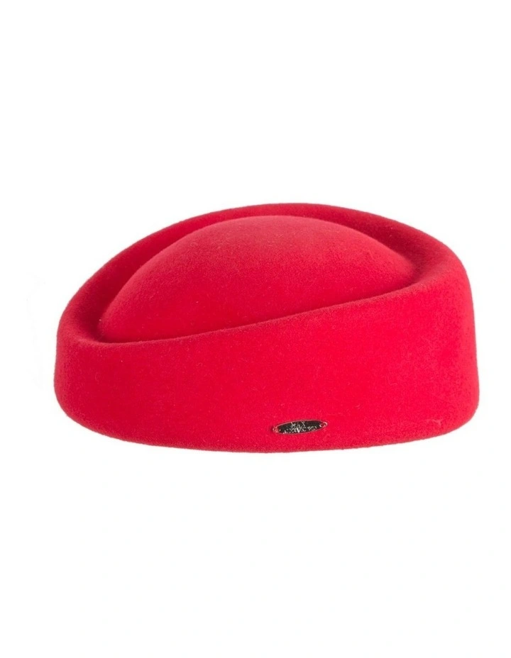 Max Alexander Classic Stewardess Red Felt Pillbox Hat J463R image 5