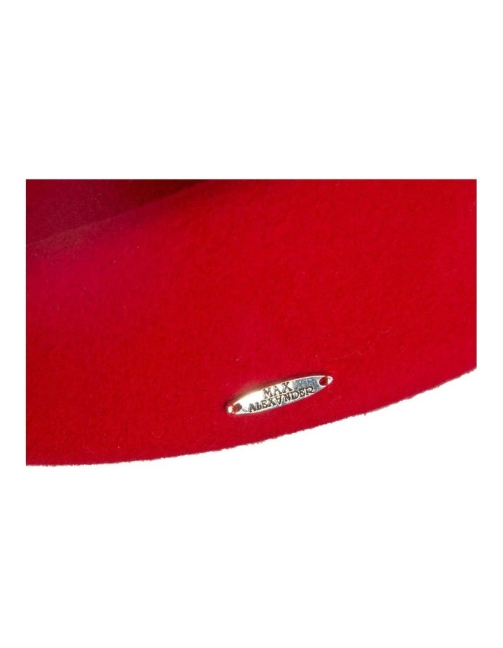Max Alexander Classic Stewardess Red Felt Pillbox Hat J463R image 6