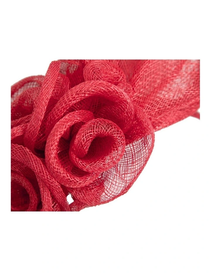 Max Alexander MA836R large red sinamay flower fascinator headband image 3