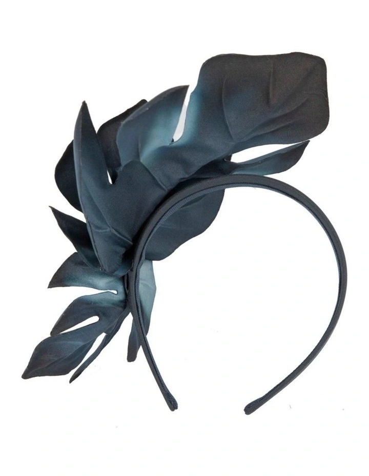 Max Alexander navy monstera leaves fascinator MA879N image 4